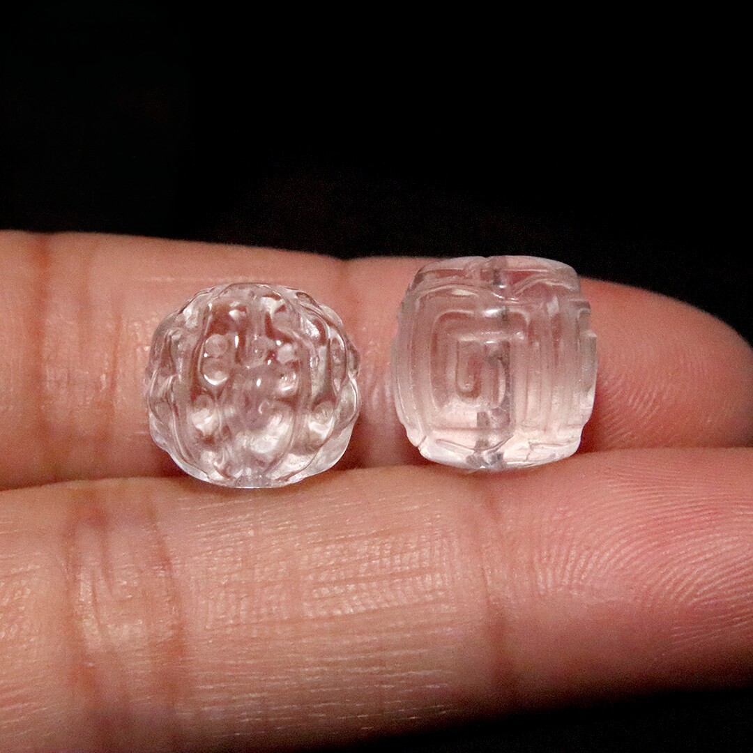 天然白水晶金刚回纹桶珠散珠