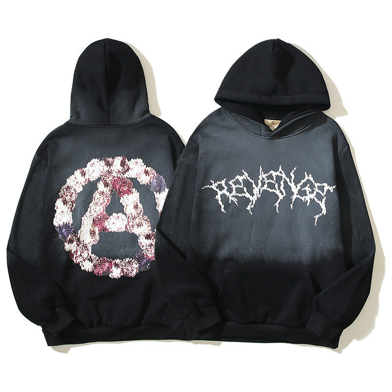Revenge卫衣龙骨大圆A字2XXX高街美式小众歌德字母外套连帽衫宽松