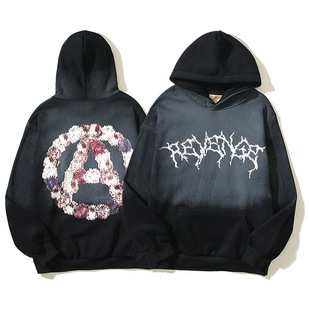 Revenge卫衣龙骨大圆A字2XXX高街美式小众歌德字母外套连帽衫宽松