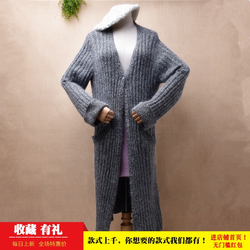 长款披风兔毛修身显瘦开衫外套