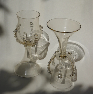 葡萄牙进口 Rib手工水晶玻璃高脚杯葡萄酒杯复古红酒杯起泡酒杯