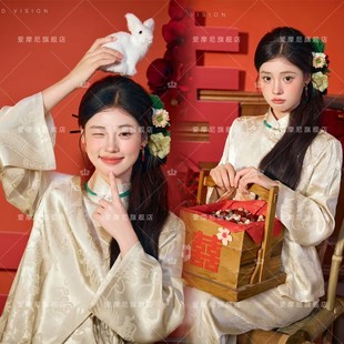 影楼新中式喜嫁风女套装改良旗袍结婚敬酒服新娘当天便装订婚礼服