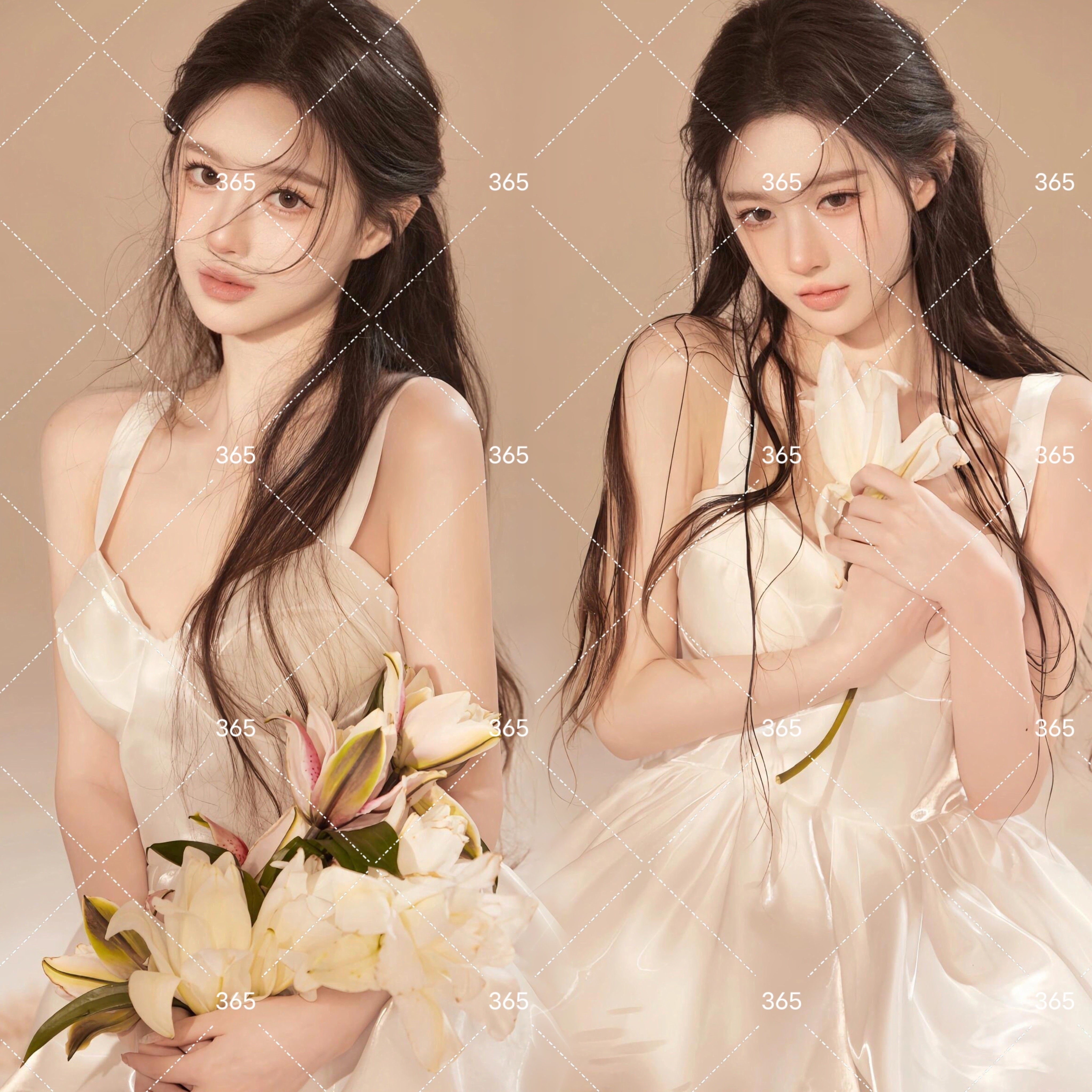 新款影楼主题韩系画报小清新纯欲风少女写真个人形象艺术照拍照服