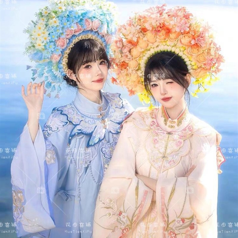 泉州簪花少女服装浔浦女服装明制汉服马面裙云南旅拍摄影写真服饰