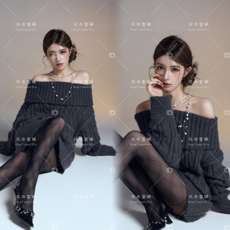 2026秋冬新款影楼韩杂氛围感纯欲少女气质肖像写真服装艺术摄影服