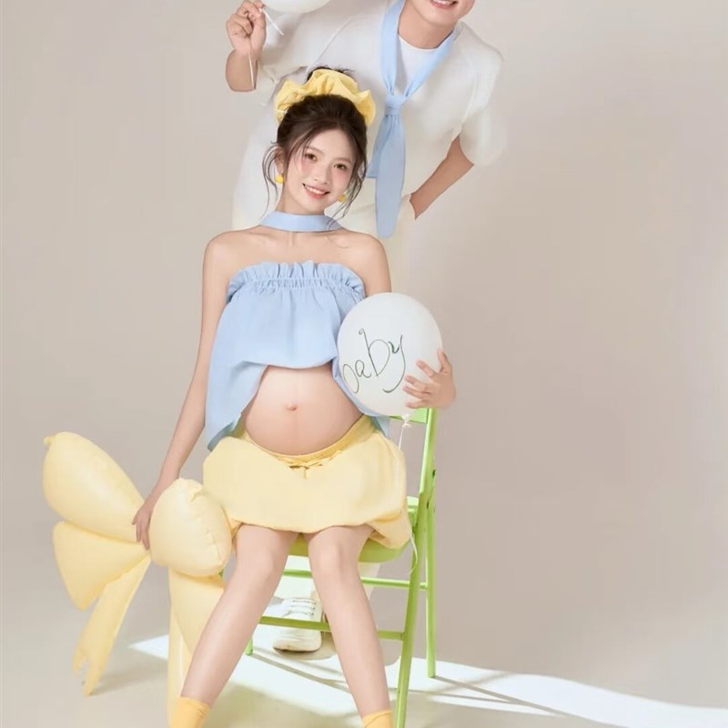 25摄影工作室新孕妇装主题小众休闲清新甜美风格孕妇妈咪休闲风格