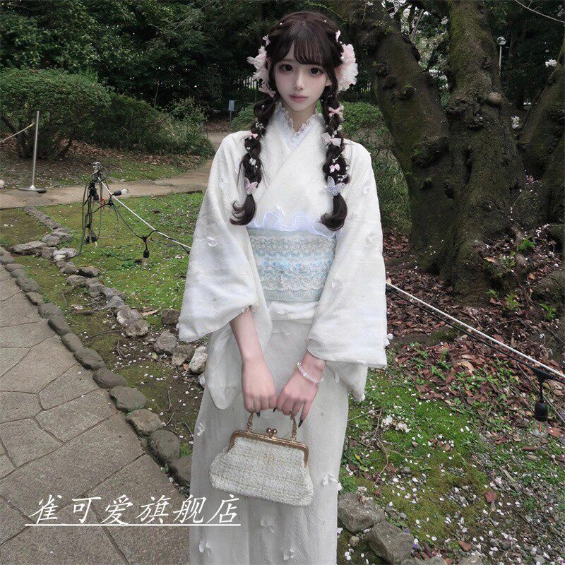 影楼新款改良正装蕾丝和服个人拍照写真氛围感唯美温柔风摄影服饰