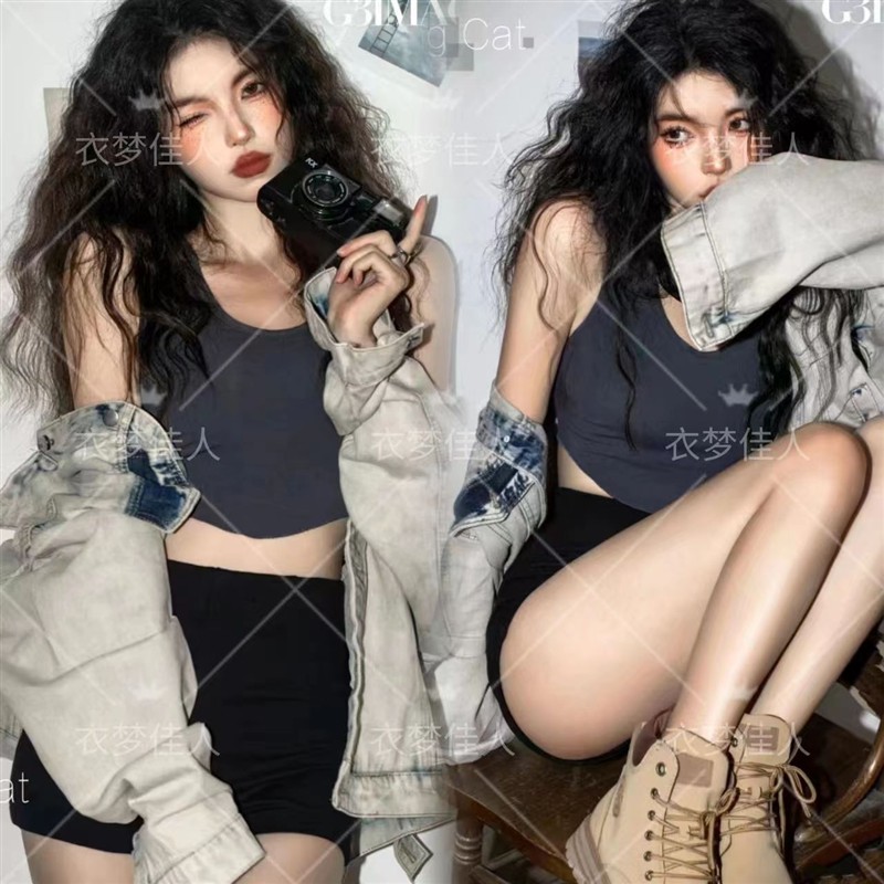 美式复古辣妹写真胶片氛围感杂志封面牛仔主题情绪摄影艺术照服装