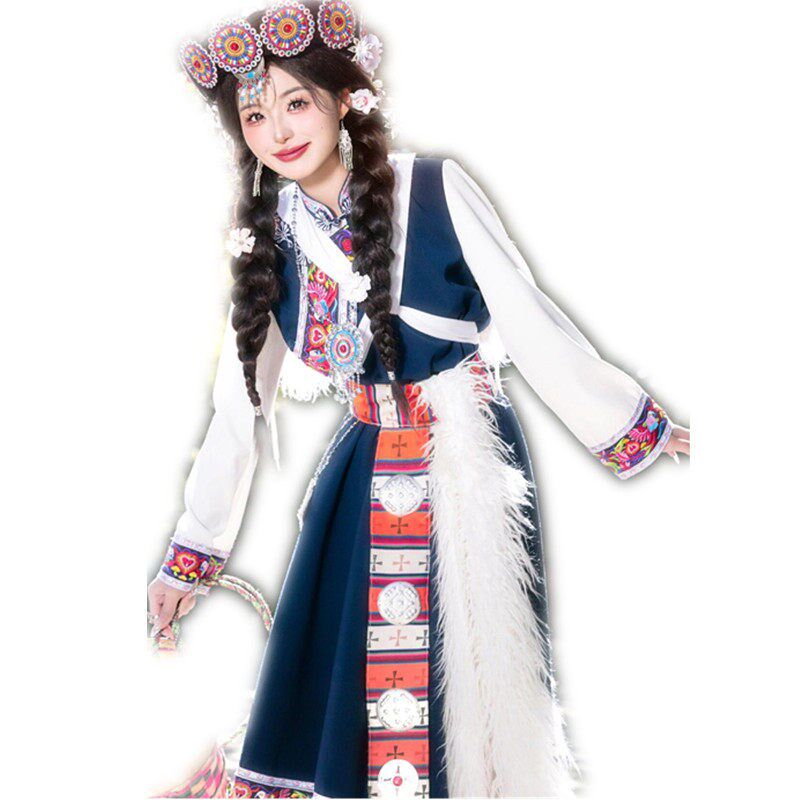 爆款纳西族服装云南丽江民族风演出服饰摩梭族成人女披星戴月旅拍