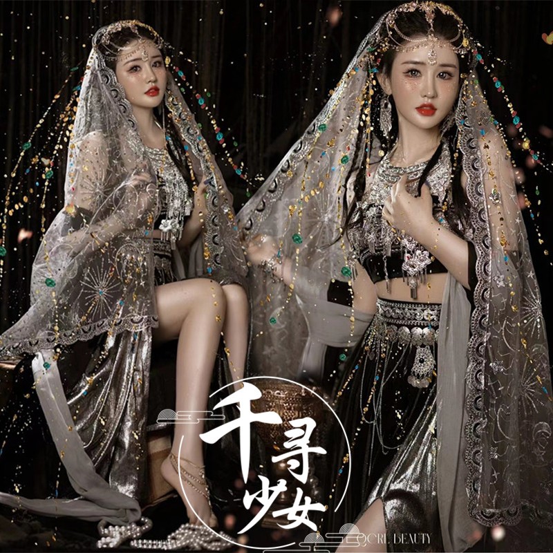 敦煌风汉服女哈尼异域风情西域公主西双版纳傣族个人拍照写真服装