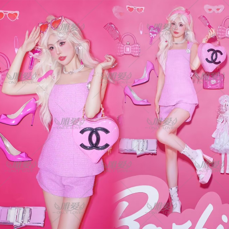 影楼新款粉色芭比辣妹写真服装多巴胺少女生日派对摄影夜店演出服