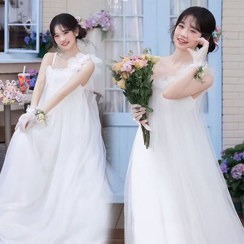 影楼新款古典舞纱衣拍照飘逸汉服婚纱服装中国礼服练功套装摄影服