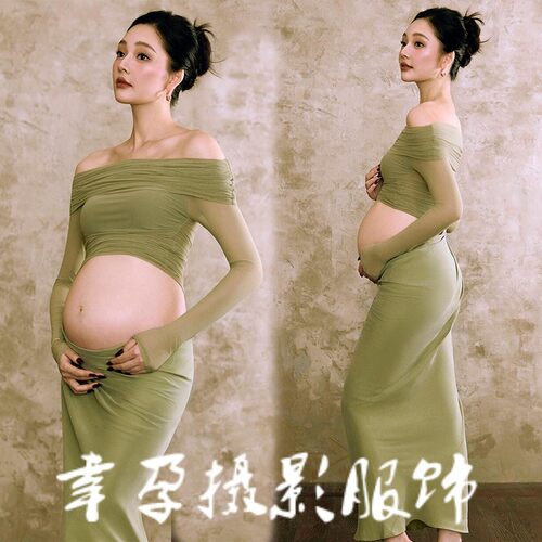 新款影楼孕妇照服装小清新纯欲风高级感摄影孕妈大肚照衣服在家拍