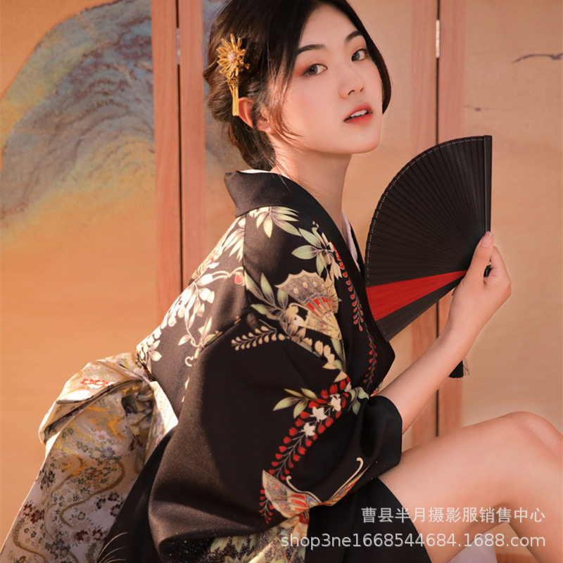 新款和服女改良中国风暗黑系霸气女生日式和风正装传统神明少女服