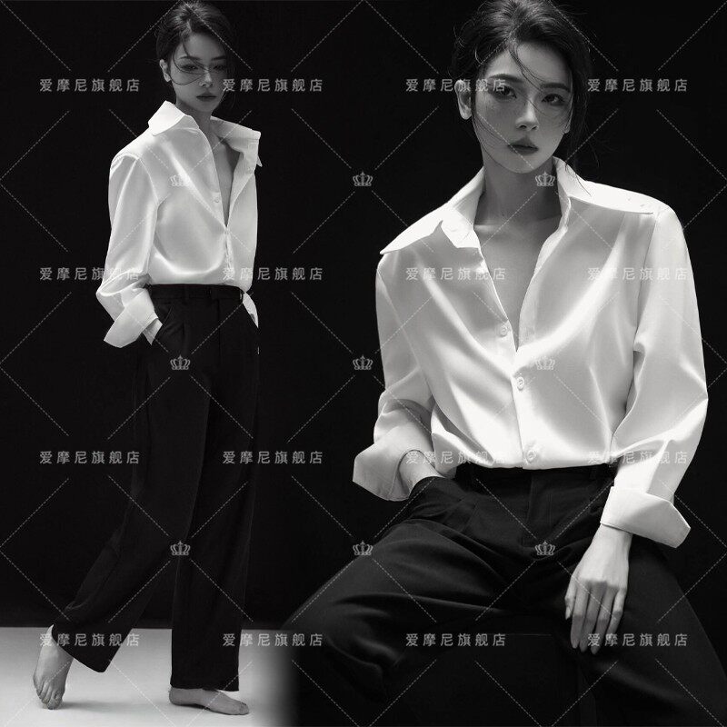 2025新款时装韩杂性感形象肖像照衬衫艺术写真影楼主题拍摄服装