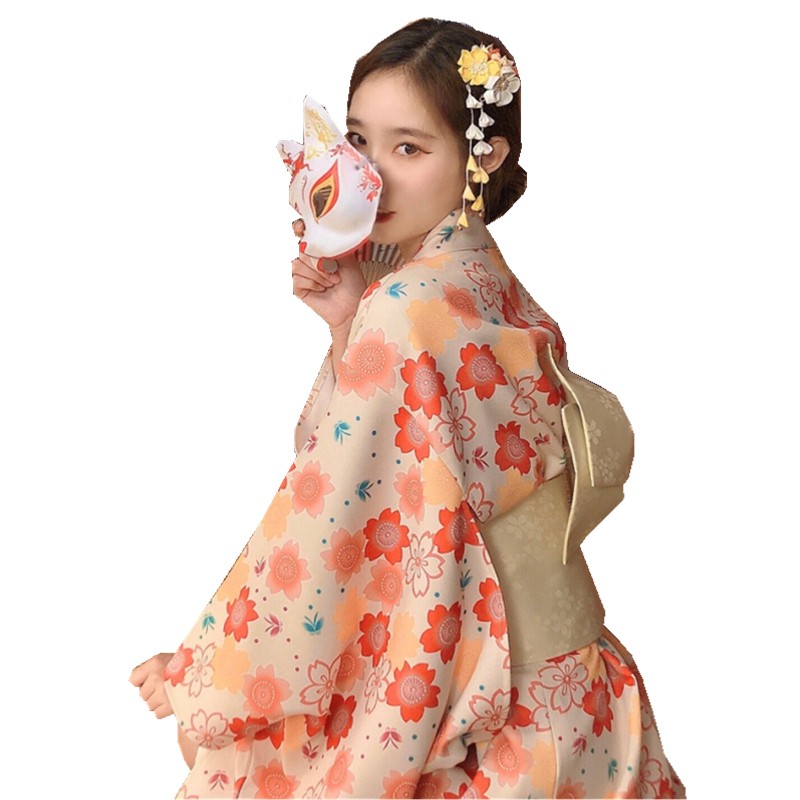 神明少女和服改良日式和风学生写真艺术照传统樱花和服拍摄连衣裙