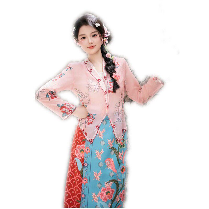 影楼新款泉州簪花小娘惹服装西双版纳旅拍傣族服装少数民族摄影服
