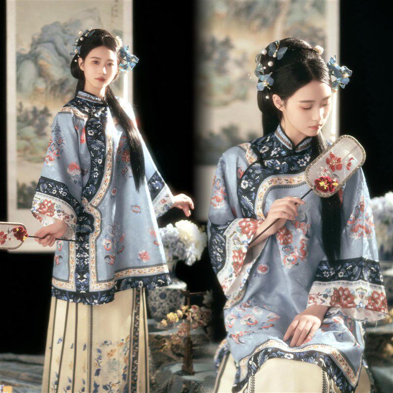 清汉女宫廷格格服复古徽商女晋商少奶奶晚清套装中式摄影写真服饰