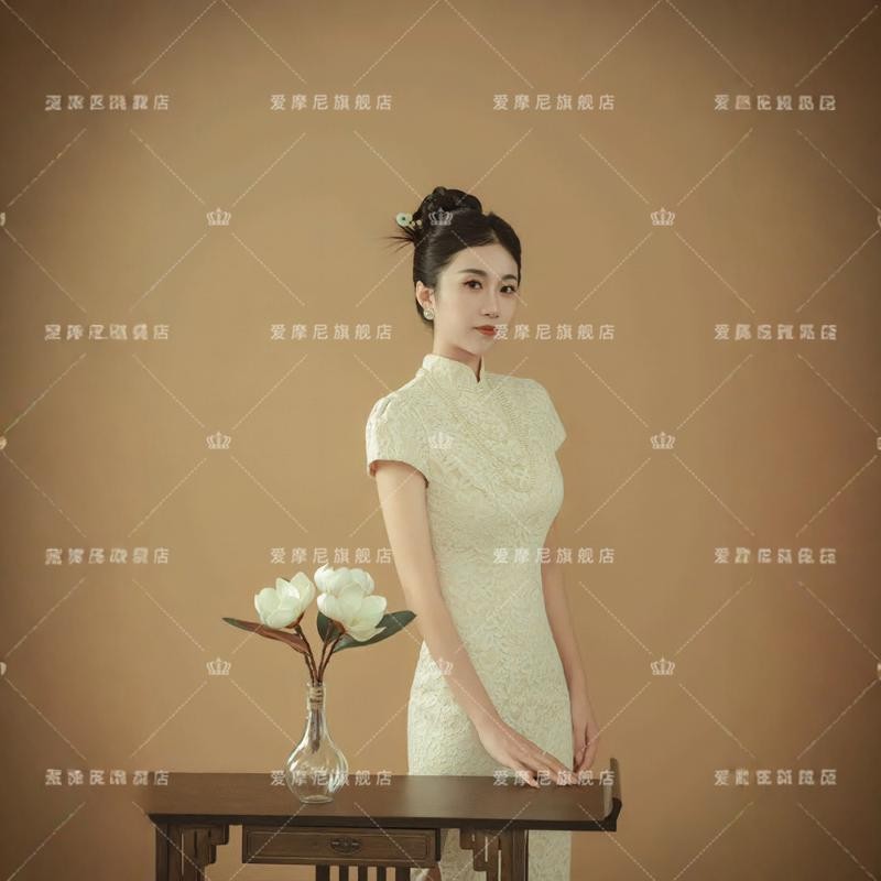 2026照相馆新款复古新中式国风工笔画旗袍写真民国风拍照摄影服装