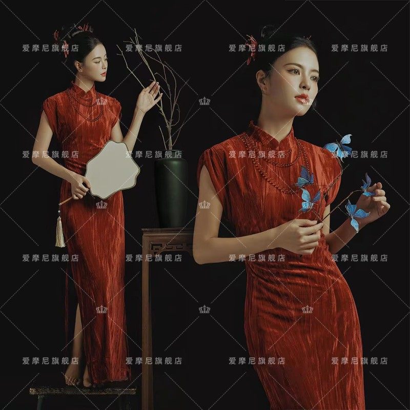 新中式国风旗袍长裙晨袍女新娘订婚礼服敬酒服油画风个人拍照服装,男装,其他民族服装,淘宝优惠券,粉丝福利购,淘宝优惠卷