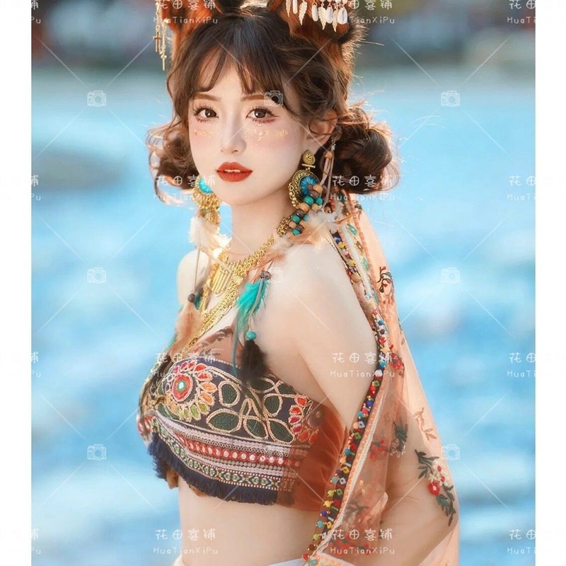 影楼民族风旅拍服装汉服异域西域公主云南丽江拍照狐狸精灵写真服