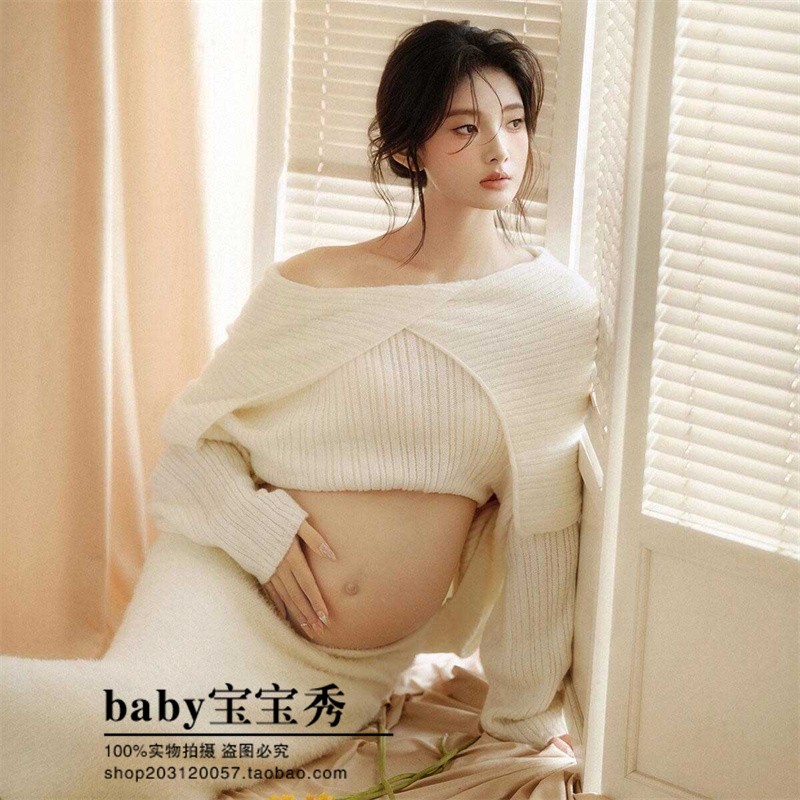 影楼写真新款孕妇拍照服装小清新甜美纯欲风孕妈咪大肚写真摄影服