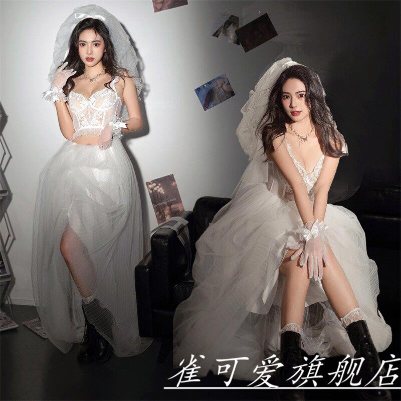 影楼超仙法式晚礼服裙女2024新款主持人生日走秀轻婚纱小拖尾公主