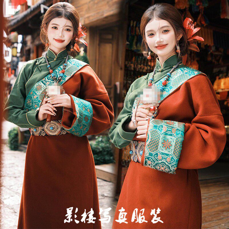 新款藏袍爆款少数民族特色旅拍写真藏服西藏云南丽江大理藏族服饰