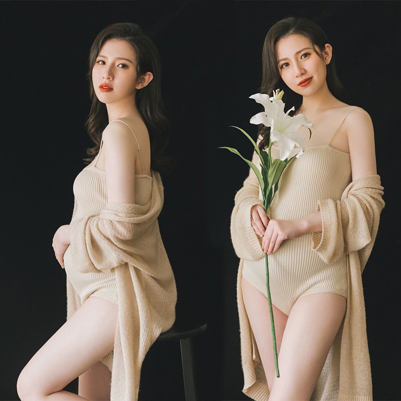 孕妇拍照服装新款影楼唯美孕妈咪时尚显瘦写真摄影孕妇照片在家拍