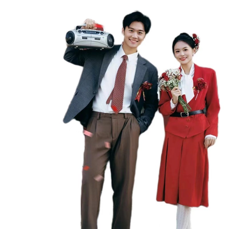 照相馆80年代主题复古港风怀旧拍照礼服情侣喜嫁婚纱写真摄影服装