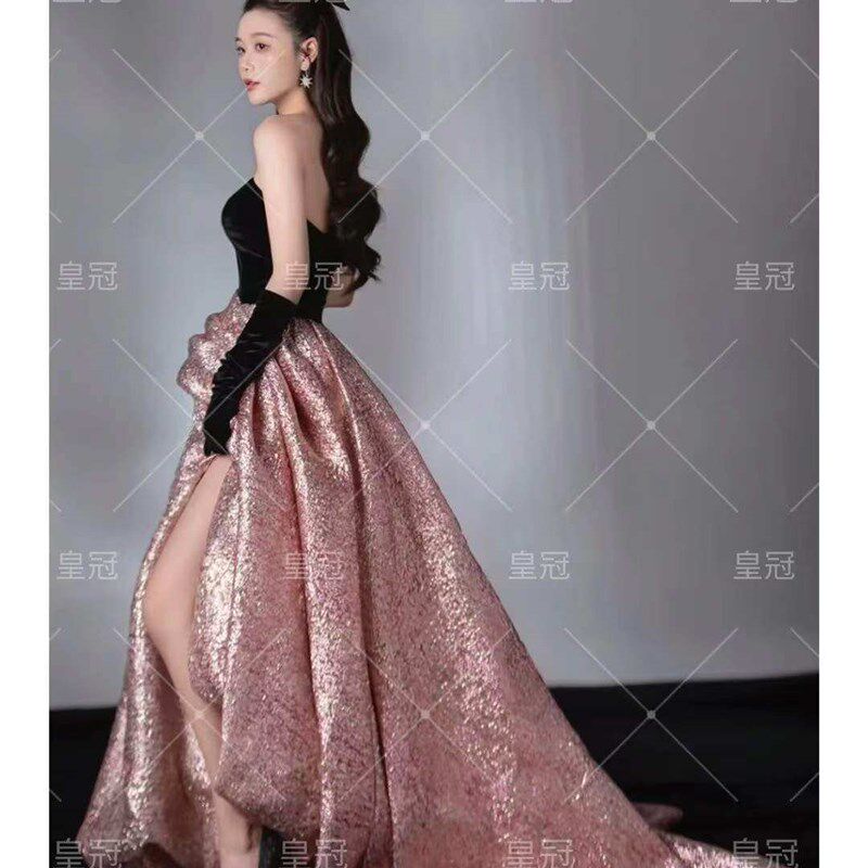 影楼主题拍照服装复古优雅赫本礼服高端轻奢抹胸婚纱个人写真摄影