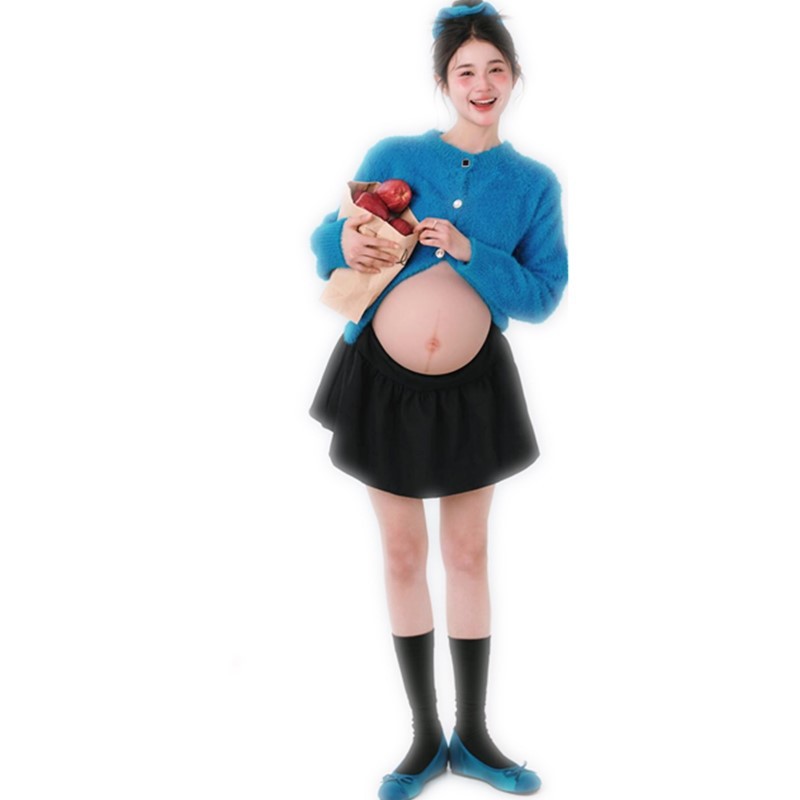 孕妇摄影服装新款影楼韩系小清新可爱套装孕妈咪大肚照写真拍照服