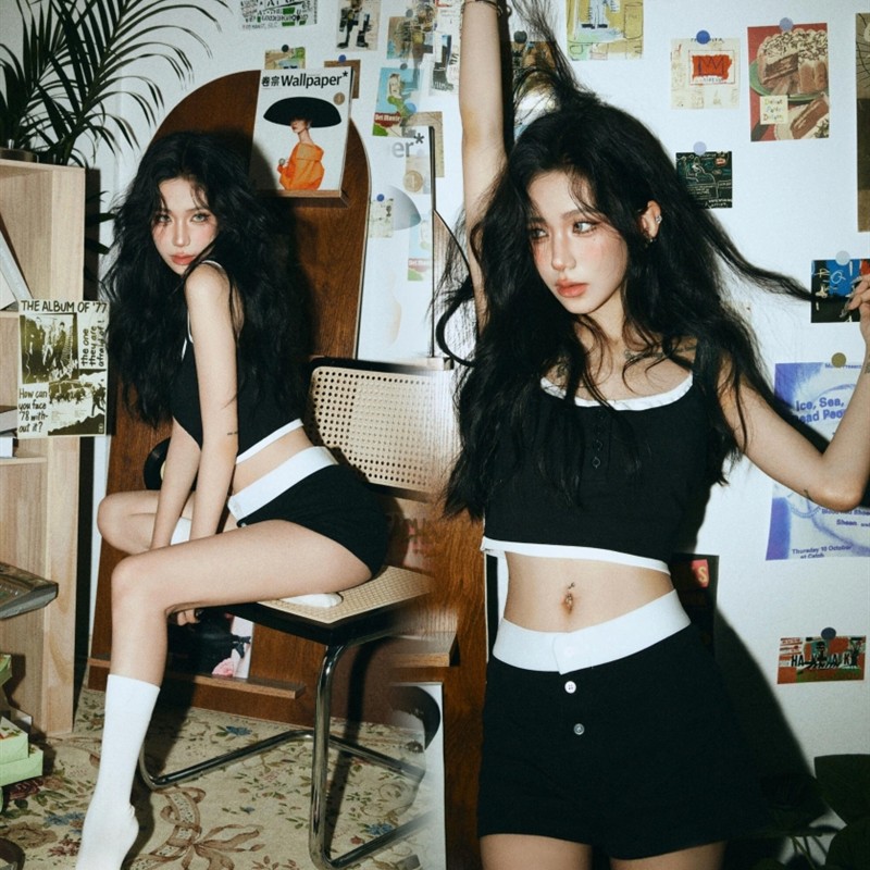 新款影楼主题美式炫酷辣妹纯欲风少女私房个人写真艺术照摄影服装