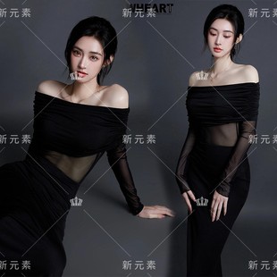 影楼新款韩系时尚高级感纯欲风个人写真肖像情绪清冷感艺术照服装