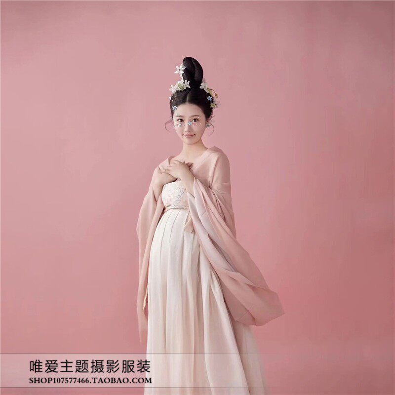 影楼孕妇照服装新款古风汉服孕妈艺术照复古民国风大肚妈咪摄影服