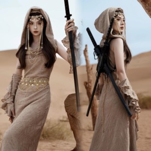 新款影楼异域风西域公主沙丘废土风沙漠旅拍气质网红同款摄影服饰