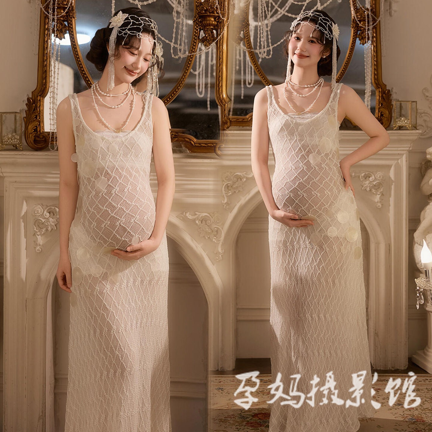 孕妇写真主题服装法式复古油画风温柔气质连衣裙氛围艺术照摄影服