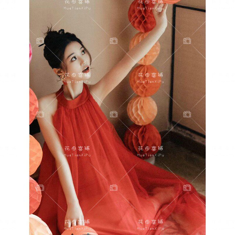 晨袍新娘新中式订婚睡裙礼服高级感出阁宴婚礼结婚红色小众轻婚纱