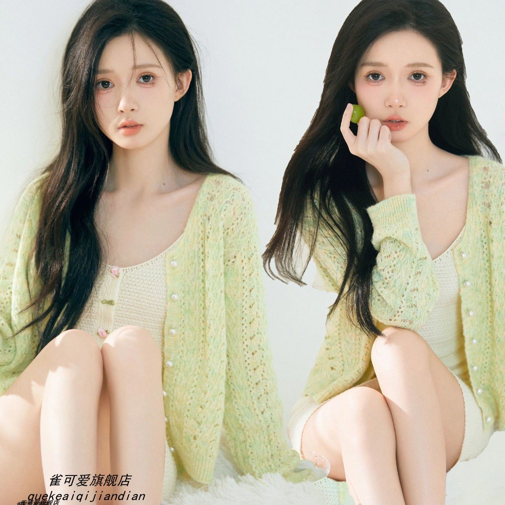 甜辣少女纯欲风法式复古镂空绑带短款外搭针织衫港味影楼上衣春秋