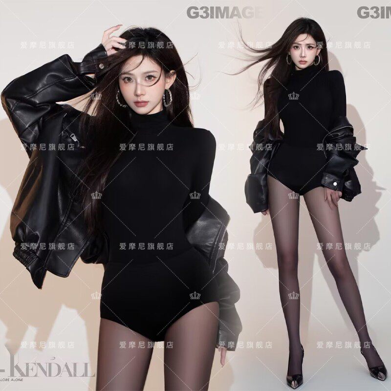 肯豆风写真服装新款时尚酷飒个性纯欲辣妹夜店私房艺术照演出服饰