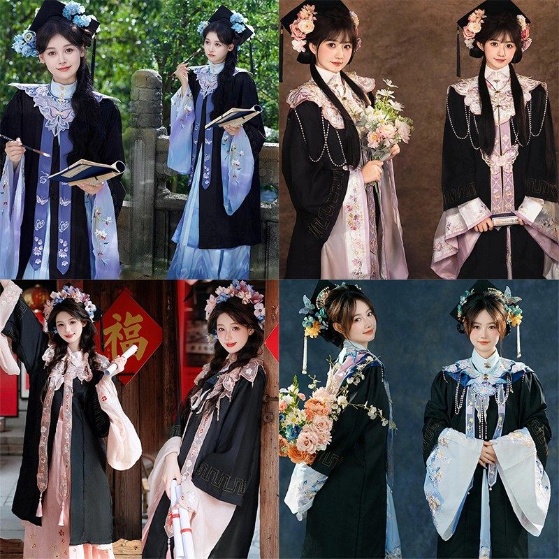 影楼新中式中国风国潮明制汉服马面裙搭配学士服毕业服明制汉服女