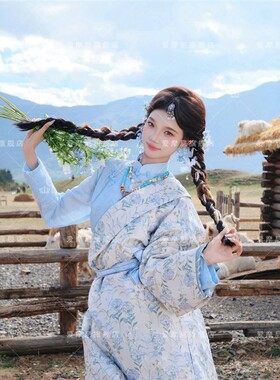 藏族服装女云南少女旅拍丽江爆款藏袍新款西藏服清新民族写真摄影