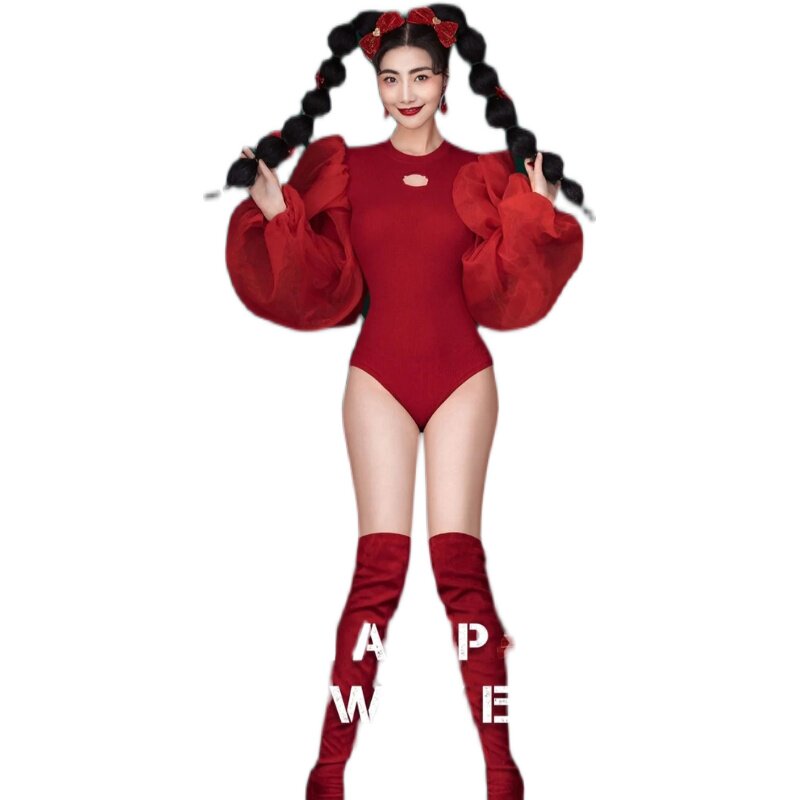 牛年中国风新年照主题影楼服装甜美性感私房艺术写真服舞台演出服