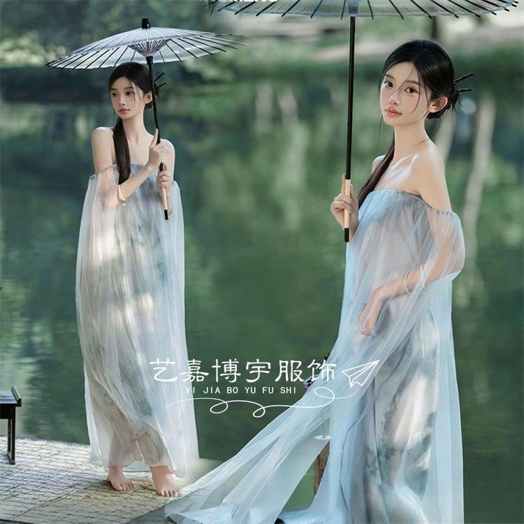 影楼新中式连衣裙女夏款设计感小众国风复古惊艳茶染飘带抹胸裙子,个性定制/设计服务/DIY,动漫/cos制服定制/加工,淘宝优惠券,粉丝福利购,淘宝优惠卷