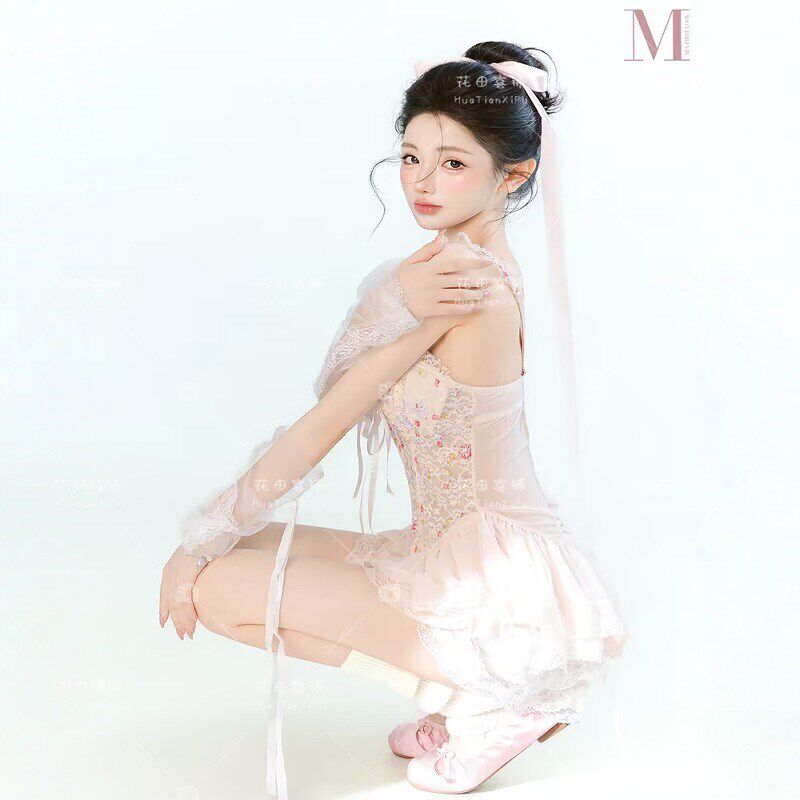 照相馆新款唯美纯欲风芭蕾少女写真服装连身衣时尚夜店DS舞台演出