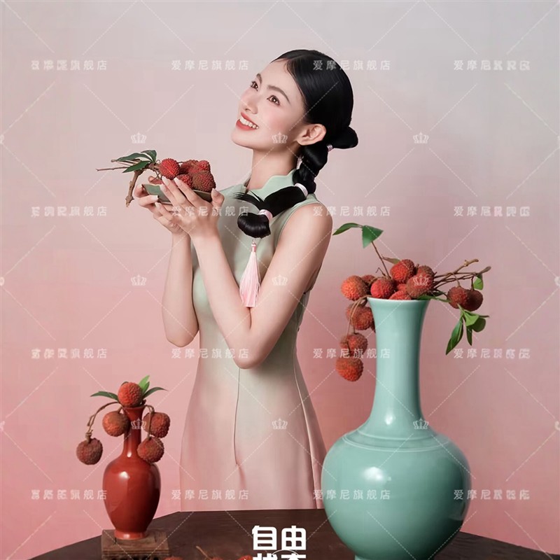 2026影楼新款清甜夏日荔枝肖像少女国风新中式旗袍拍照艺术照服装