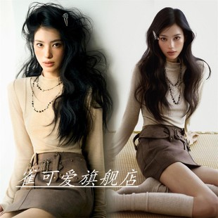 影楼甜辣美式复古风秋季新款薄款辣妹上衣短裙百搭显瘦套装女