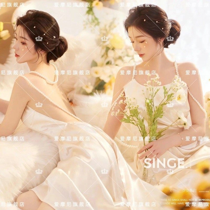 影楼新款写真服装春日小清新性感珍珠裙少女纯欲风个人摄影艺术照,模玩/动漫/周边/娃圈三坑/桌游,Cosplay女装/cos女装,淘宝优惠券,粉丝福利购,淘宝优惠卷