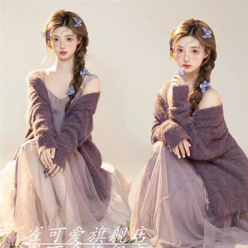 影楼新款写真超仙灵动紫色服饰摄影服主题显温柔可爱摄影写真服装