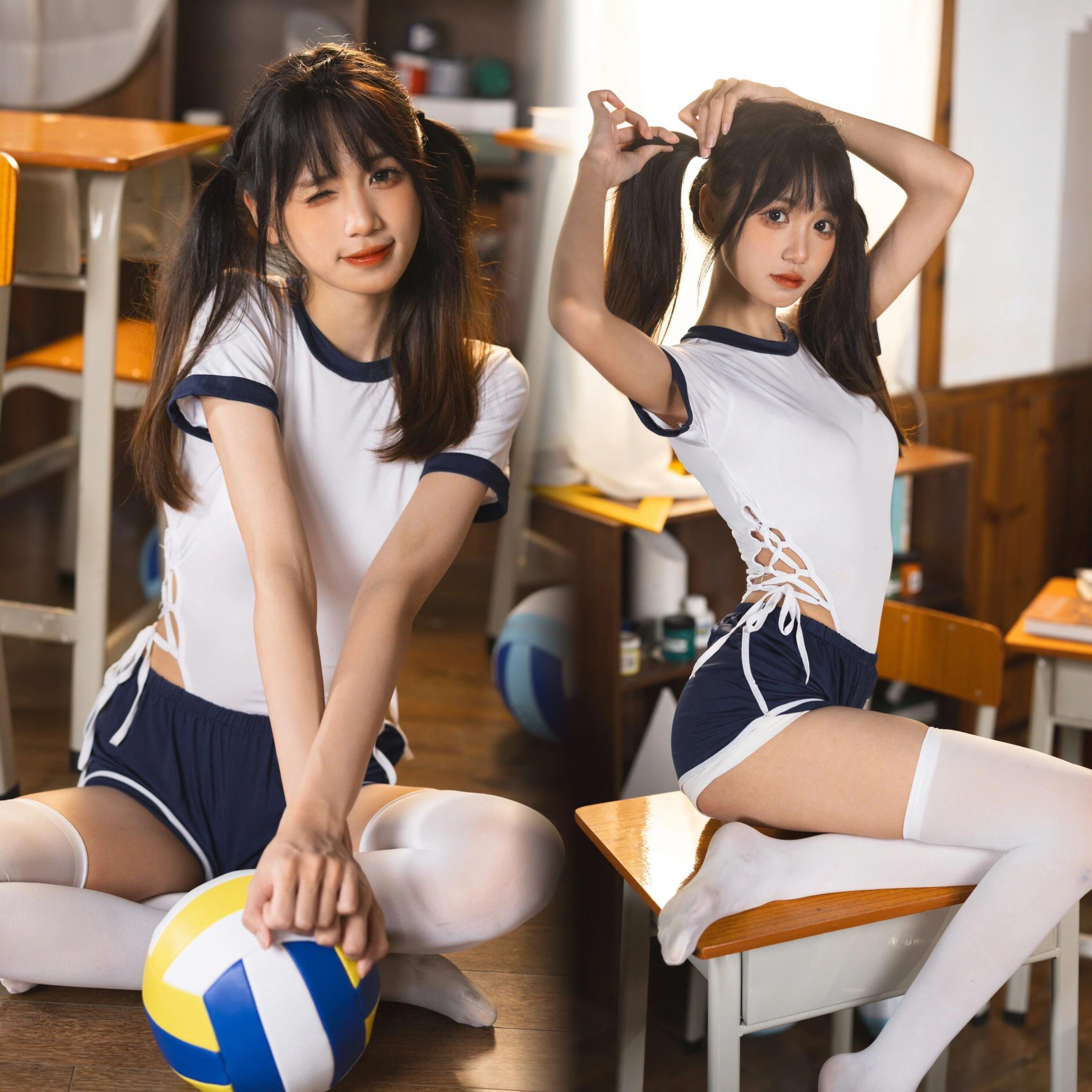 影楼新款校园学生体操运动纯欲风少女私房个人写真艺术照摄影服装